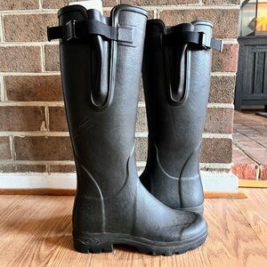 Le Chameau Black Rain Boots with Buckle